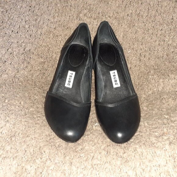 TSUBO-Avoca-Black Leather Block Heel Pumps-Size 8.5-Near Mint - Picture 3 of 7